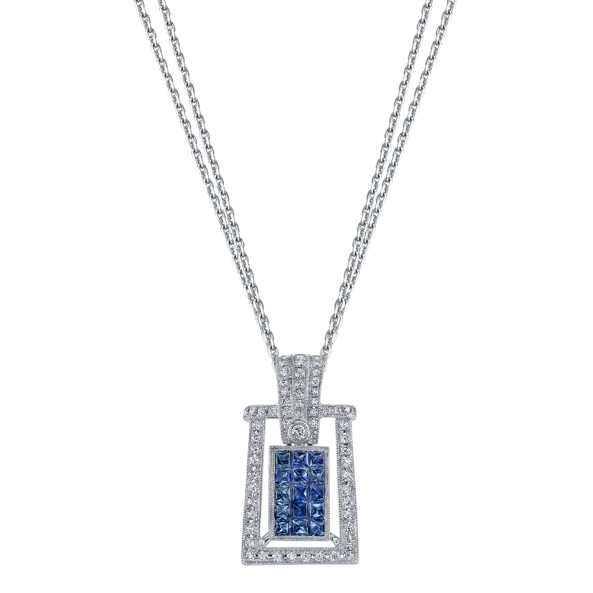 Gelato Color Gemstone and Diamond Necklace Style 18PN0068D