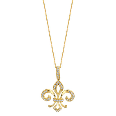 Flower of Lily Diamond Pendant Necklace 14PO0051D