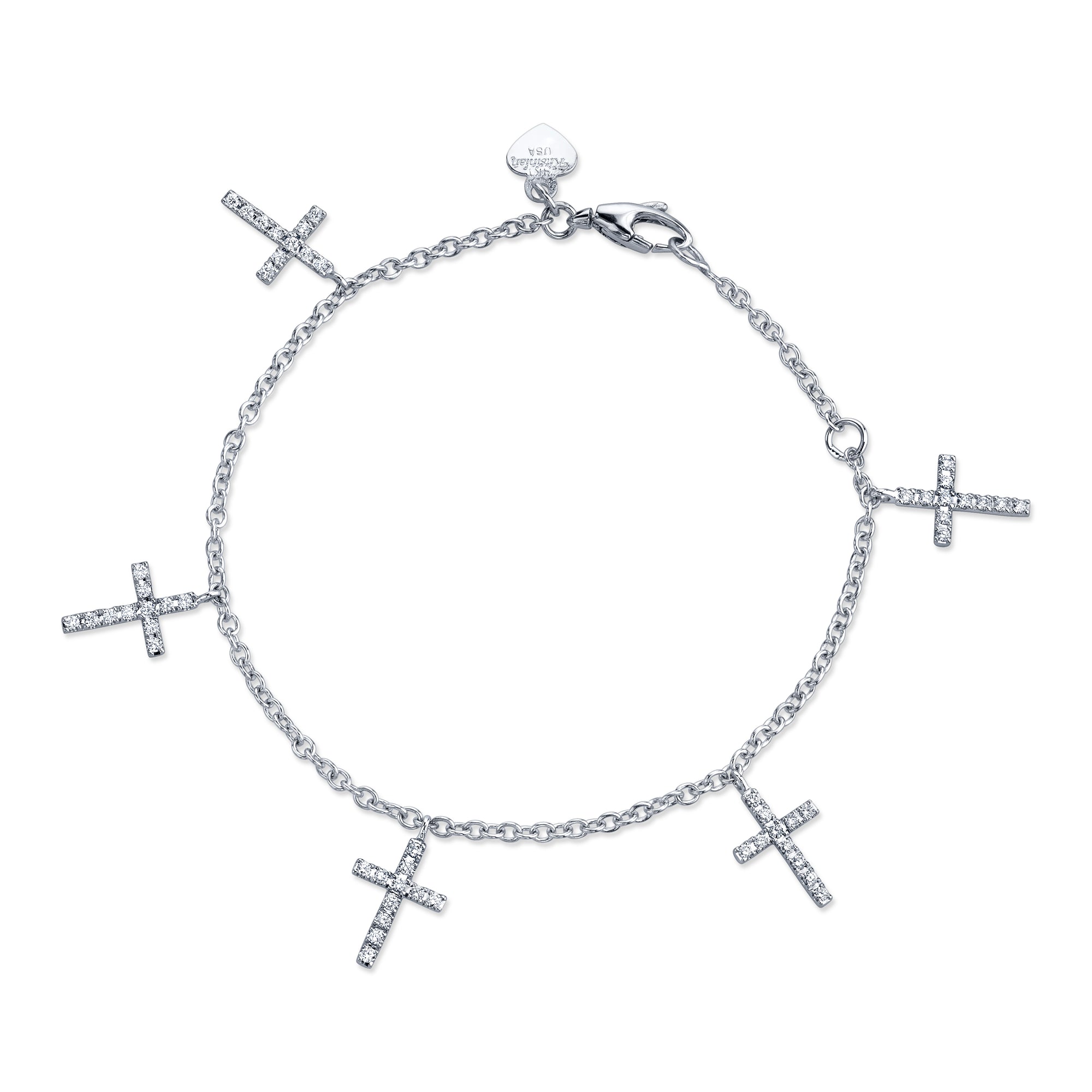 Diamond Cross Charm Bracelet 14B259D