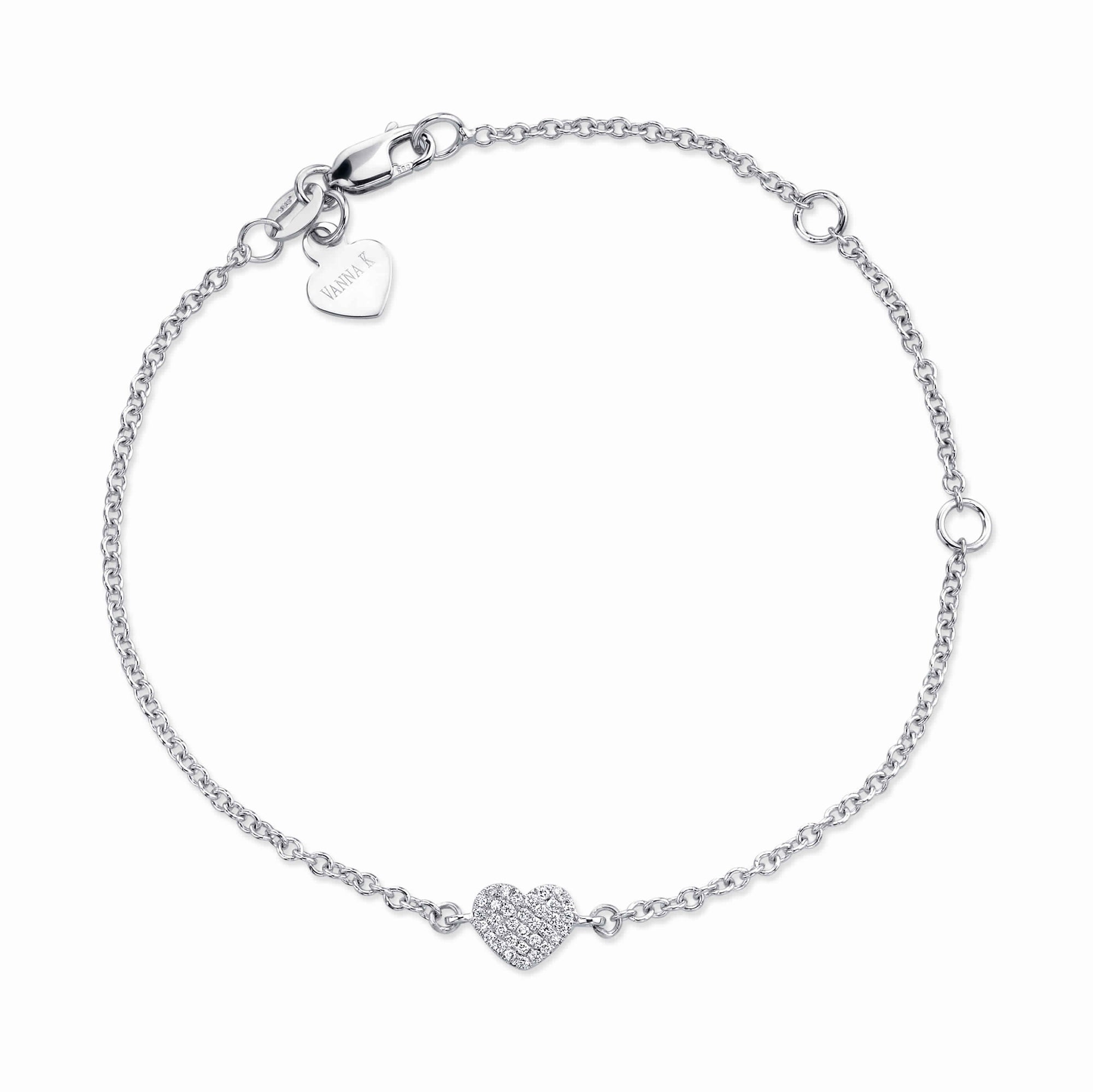 Diamond Heart Chain Bracelet 14BR126WD