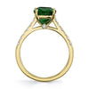 14K Yellow Gold Fashion Diamond And Emerald Ring