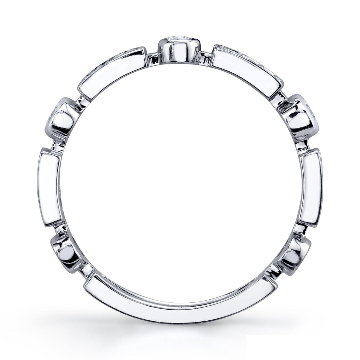 14K White Gold Stackable Diamond Band 14RG037755D