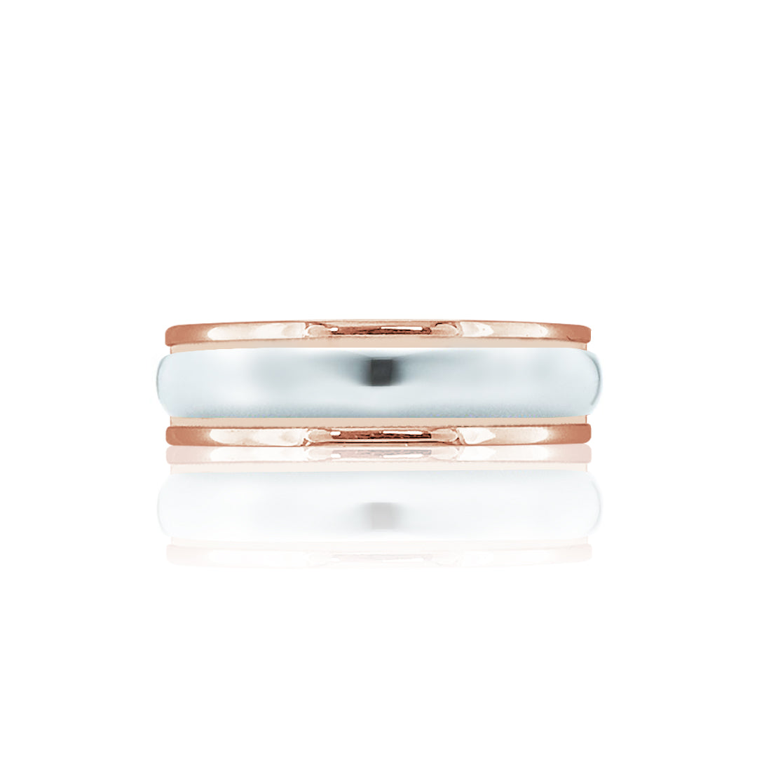 14K PWG POLISH 6MM WEDDING BAND