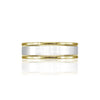 14K YELLOW/WHITE GOLD POLISH/FLAT 6.6MM WEDDING BAND